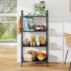 HDANI 4-Tier Metal Storage Rack with Shelf, Storage Shelves, Shelf Organizer, Garage Standing Shelving Unit for Laundry, Bathroom, Kitchen, Pantry, Closet, 23.6''W x 13.8''D x 50''H, Black