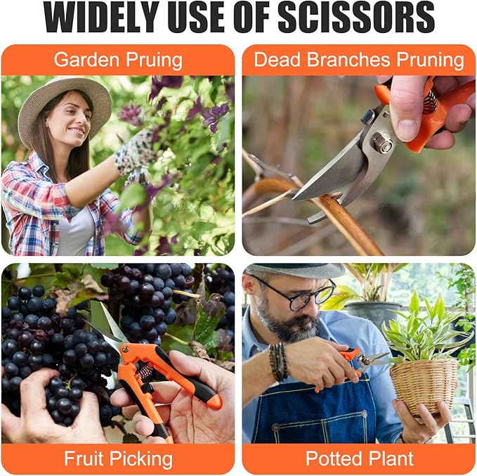 3 pcs garden shears Stainless steel Gardening scissors Pruning shears for gardening For pruning scissors flowers fruit trees