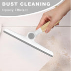 NBGYTECH Window Squeegee Household Cleaning Scraper Handheld Squeegee for Shower Glass Door Mirror Car Windshield (White Bamboo Handle)