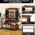 Heavy-duty metal tool organizer,Premium thickened wood panels,tool organizer 5 Layers + 5 Side Hooks Integrated Design Tool Organizers and Storage