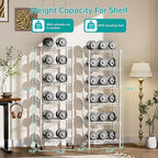 SINGAYE 6 Shelves Storage Shelf Wire Closet Bathroom Organizers Metal Pantry Kitchen Small Garage Shelving Unit Laundry Room Organization Home Narrow Rack Net Basket with Wheels White