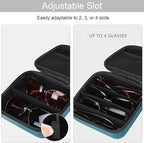 Bukere Travel Sunglasses Organizer Case Adjustable Slot For Multiple Eyeglasses Hard-shell Portable Storage Box for Men Women