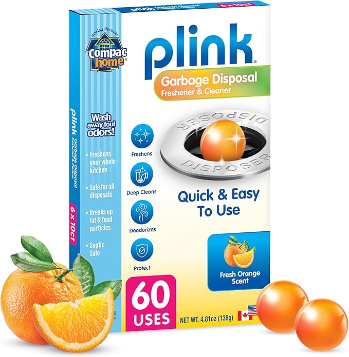 Compac Home Plink Garbage Disposal Cleaner and Deodorizer 60ct VALUE PACK - Orange
