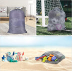 Polecasa Heavy Duty Large Mesh Laundry Bag with ID Tag and Locking Drawstring Closure - 24 x 36 inches - Laundry Hamper Liner, Washable Laundry Bags for Travel, Sports, Dorms (Grey)