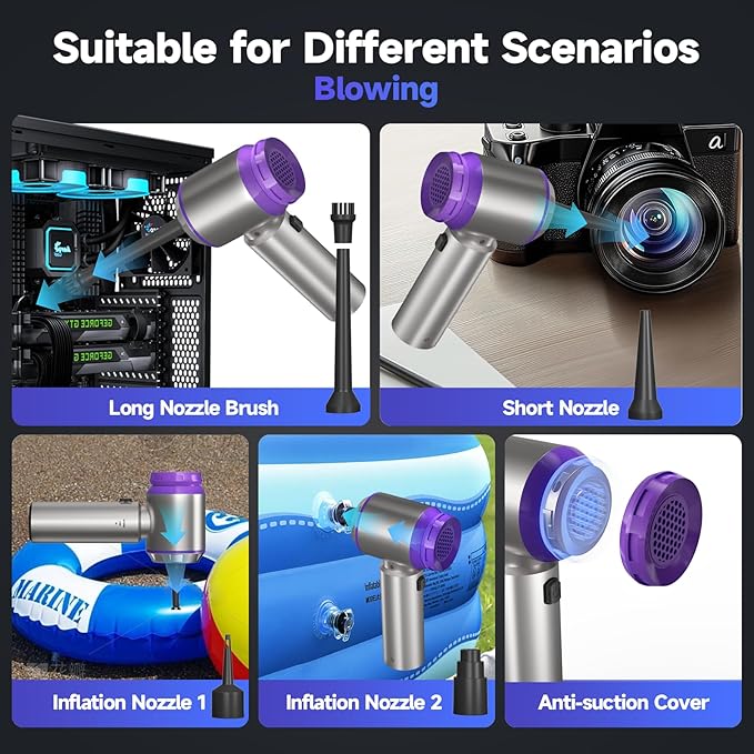 Car Vacuum Portable Cordless, 22000PA High Power handheld Vacuum Cleaner with Brushless Motor,11 in 1 Mini Hand Held Vacuum Cordless Rechargeable Air Duster/Blower/Pump for Car, Home, Pet, Office