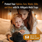 Dr. Killigan's Premium Double Potent Clothing Moth Traps with Pheromones Prime - Trap with Lure for Clothes Closets & Carpet - Case Making & Web Spinning Moth Prevention (20 Pack, Black)
