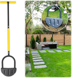 Manual Edger Lawn Tool 37-inch, Half Moon Edger Chopper Lawn Tool with V-Shape Serrated Blade,Solid Steel Lawn Edger Tool with Soft T-Grip and Wide Footplate for Sidewalk,Grass,Yard,Landscape