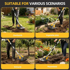 Electric Garden Tiller Cultivator, Cordless Rototiller for Gardening with 2X4.0Ah Batteries & Charge & LCD Display, 9-Inch Tilling Width, 6.6-Inch Depth Tiller for Soil Cultivation, Weeding