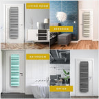 HOMELUX THEORY UPGRADED Over The Door Organizer Hanging - 100D EXTRA THICK & 50lbs HUGE CAPACITY 6Large Front & 12Side Pockets, Over The Door Shoe Organizer, Hanging Closet Organizer (Transparent 2pc)