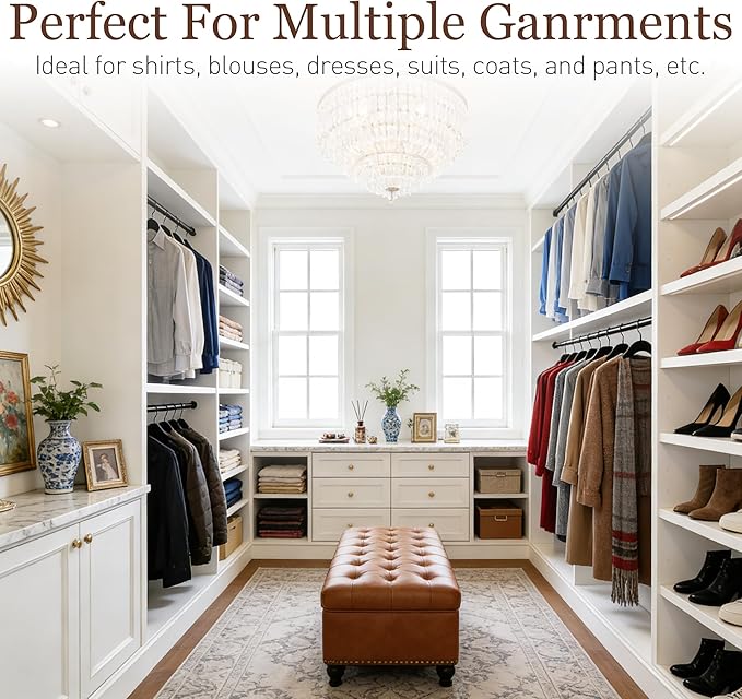 Velvet Hangers 100 Pack, Slim Non-Slip Clothes Hangers Space-Saving for Closet, Heavy Duty for Pants, Coats, Skirts, Jeans, Sweaters and More, Nylon-Flocked, Black