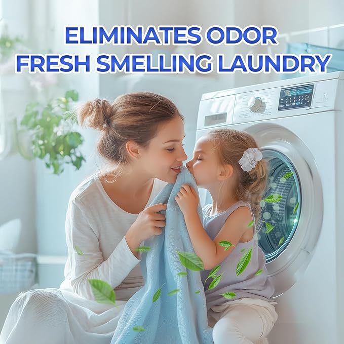 Washing Machine Cleaner Powder 4 Pack - Deep Clean Solution for HE Top Load and Front Load Washers, Descaler for Drum, Tub & All Internal Parts - 4 Month Supply