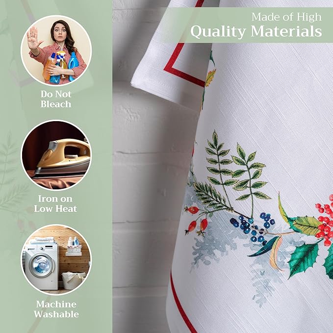 Maison d' Hermine Kitchen Towels Set of 3 100% Cotton 27.50" x 20" Reusable Cloth Tea Dish Towels Absorbent with Hanging Loop for Kitchen, Home, Dining, Cocktail Parties (Morzine)