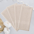 Homaxy Premium Kitchen Towels(18”x 28”, 12 Pack), Large Cotton Kitchen Hand Towels, Flat and Terry Dish Towels, 380 GSM Highly Absorbent Tea Towel Set with Hanging Loop, Khaki