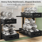 Under Sink Organizer, 2 Tier Pull out Cabinet Organizer Baskets with Mesh Sliding Drawers, Slide out Storage Shelf for Home, Kitchen, Bathroom, Pantry, Office Cabinet, Countertop(1 Pack)