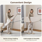 Yaheetech Foldable Ironing Board, Heavy Duty Iron Board with 9 Adjustable Heights, 4 Layer Cover and Safety Iron Rest, 52X14 Compact and Space Save Iron Board for Home Laundry Room Use, Beige