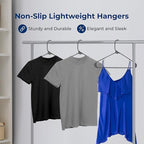 SereneLife Plastic Hangers 100 Pack - Space Saving Clothes Hanger - Durable & Strong Closet Organizers and Storage with Built-in Strap Hooks - Essential for Shirts, Pants, Skirts & Coats (Gray)