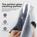 HOMEXCEL Microfiber Glass Cleaning Cloths 6 PK, Lint Free Streak Free, Reusable Microfiber Cleaning Cloth for Cleaning Windows, Glasses, Mirrors, Screens, Stainless Steel, and More, Grey-14”×16”