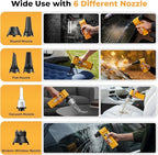 Compressed Air Duster & Vacuum 2-in-1, 180000RPM Brushless Motor Electric Air Duster with 8000mAh Battery, Rechargeable Cordless Air Blower with Window Breaker, 7-Mode Light for PC, Car, Home, Outdoor