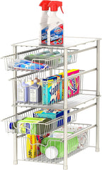 Simple Houseware Stackable 2 Tier Basket Drawer, White
