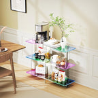 Acrylic Bookshelf, Small 3 Tier Open Bookcase for Small Spaces,Sofa Table, Hallway Entry Table for Home Living Room (Iridescent, 39.4" x 11.8" x 31.5)