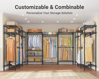 VIPEK V5 Plus Large Portable Closet Rack Freestanding Wardrobe Closet, Multi-Functional Clothes Rack Heavy Duty Metal Clothing Rack for Hanging Clothes, 85.4" L x 15.7" W x 76.4" H, Black