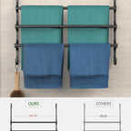 CANYAVE Over The Door Towel Rack, Over Door Towel Rack for Bathroom Door, Triple Towel Storage Holder with Hooks (Matte Black, 20.15" L)