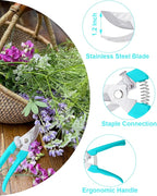 Pruning Shears for Gardening, 1 Pack Garden Scissors for Cutting Fresh Flowers, Floral Clippers for Plants, Fruits (Blue)