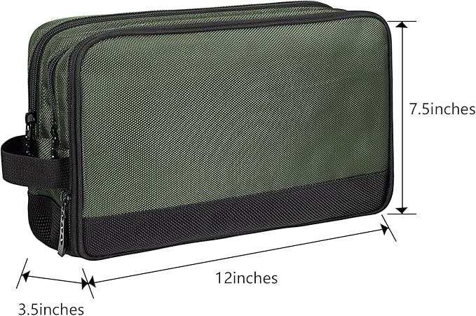 12-Inch Small Heavy Duty Tool Bag, 1680D Green Zippered Organizer with 3 Compartments & Multi-Pockets for Electricians, Mechanics, DIY, Grill & Camping Tools Storage, EDC Gear Utility Pouch