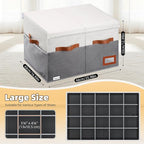 Supowin Shoe Organizer for Closet, Foldable Shoe Storage Bins with Lid & Adjustable Dividers, Fabric Shoe Box Storage Containers with Four Reinforced Handles, Fits 20 Pairs, 1 Pack, Grey