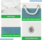 Bidtakay Large Storage Baskets for Shelves 3 Pack 16x11.8x11.8 Inch Storage Bins for Organizing Fabric Storage Cubes for Closet Clothes Basket Laundry-White&Teal