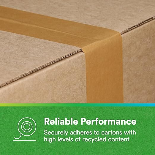 3M Scotch Performance Paper Box Sealing Tape 570, Brown, 2.8 x 55 yd (72 mm x 50 m), 1 Roll, Recycle-Compatible, Great for Packaging, Shipping, and Moving