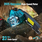 SEESII Mini Chainsaw 6 inch,Cordless Chainsaw w/ 2x2000mAh Batteries,Oiler System & Replacement Chain,Handheld Electric Chain Saw w/Safety Lock,Battery Powered Chainsaw for Wood Tree Cutting, CH600+