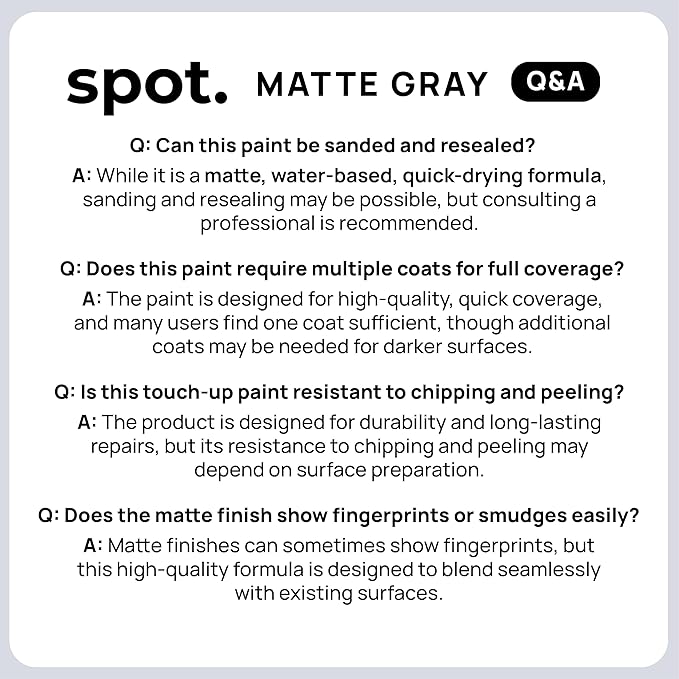 spot. Touch-Up Paint | Matte Finish for Cabinets, Walls, Doors & Furniture | Multi-Tone Gray Repair Kit | Quick-Dry, Self-Priming, Low-Odor, Eco-Friendly | No-Sanding or Primer Needed | 3 Pack