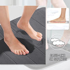 Yimobra Bathroom Runner 55"x24", Non Slip Memory Foam Bath Mat, Super Soft Water Absorbent Hallway Carpet, Machine Washable Rug for Vanity Tub Shower, Dark Gray