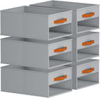Homsorout Drawer Organizers and Storage - 6 Pack Foldable Pants Organizer with Clear Window & Handles, Fabric Closet Organizer for Clothes, Jeans, Sweaters, Towels, T-shirt, Scarf (Grey)