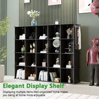 C&AHOME Cube Storage Organizer, 20-Cube Shelves Units, Closet Cabinet, DIY Plastic Modular Book Shelf, Ideal for Bedroom, Living Room, Office, 48.4" L x 12.4" W x 60.6" H Black UPCS20H