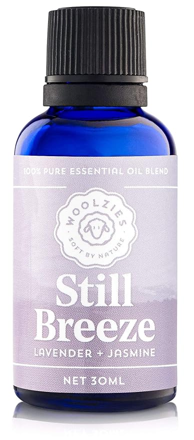 Woolzies 100% Pure & Natural Still Breeze Essential oil Blend 1 Fl Oz | Lavender & Jasmine Therapeutic Grade Oil Blend | Use with Wool Dryer Balls or Oil Diffuser