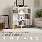 YESHOMY 9 White Cube Bookcase, Open Frame 3-Tier Book Shelf, Bookshelf Storage Organizer with Feet & Anti-Tilt Device for Organization, Room Decor