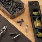 Qualihome Drywall Anchors Premium Quality Ribbed Lightweight Plastic Anchors for Hollow Walls – Wall Hanging Anchor Kit for Pictures, Artwork & Light Duty Anchoring Application (#6-8 x 7/8")