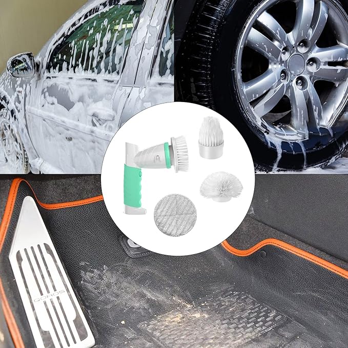 Electric Spin Scrubber, Bathroom Cleaning Brush Shower Scrubber Portable Rechargeable, Power Scrub Brush for Bathtub Sink Tile Grout Window Sill Kitchen Stove Cooker, Household Cleaning Tools
