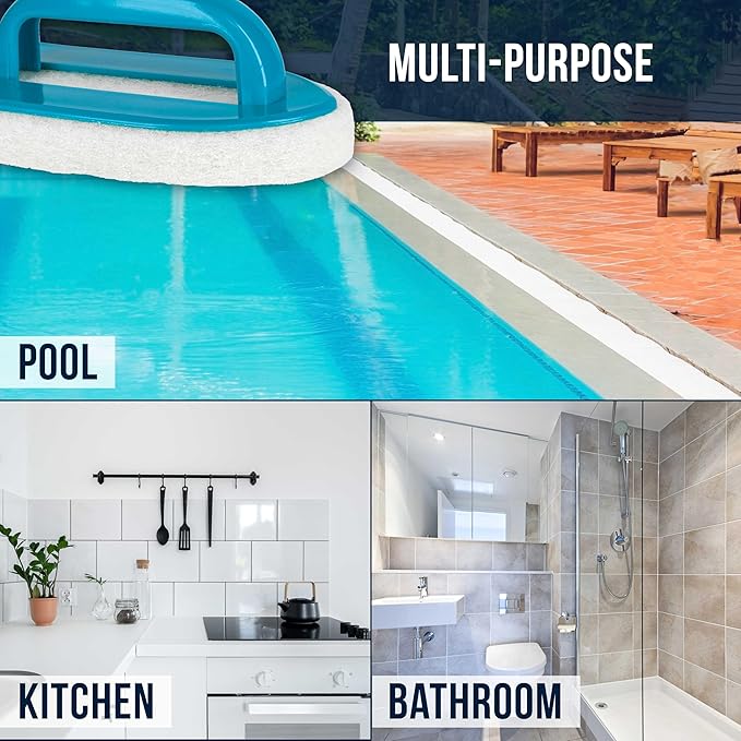 U.S. Pool Supply Hand-Held Pool Scrub Brush, 2 Pack - Surface Scrubbing Scouring Sponge Pad - Clean Pool Tile & Grout, Walls, Vinyl Liners, Spas - Cleaning Scrubber Stains, Kitchen Bathroom Tub Shower