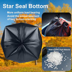 55-60 Gallon Trash Bags Heavy Duty 150 Count Bulk with 4 Innovative Flap Ties | Compatible with Rubbermaid Brute & Winco & Behrens 50-60 Gallon Round Trash Can | Tear & Leak Resistant Black