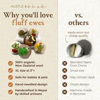 Hustle & Blush Fluff Ewes Wool Dryer Balls 6 Pack - XL Kiss My Cactus Premium New Zealand Laundry Set, Reduces Drying Time, Static Control, Chemical Free, Ideal Holiday Gifts for Women & Men