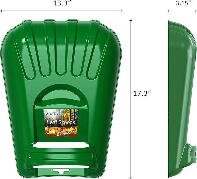 Gardzen Large Leaf Scoop Hand Rakes, Debris and Yard Waste Removal, Comes with 72 Gallon Garden Bag, Work Gloves, Protective Pads(Green)