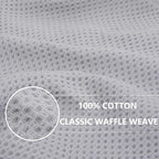 Homaxy 100% Cotton Waffle Weave Kitchen Dish Towels, Ultra Soft Absorbent Quick Drying Cleaning Towel, 13 x 28 Inches, 4-Pack, Light Gray