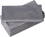 6 Pack Microfiber Glass Cleaning Cloth, 16 Inch X 16 Inch, Lint Free Quickly Clean Window, Glasses, Windshields, Mirrors, and Stainless Steel, Grey