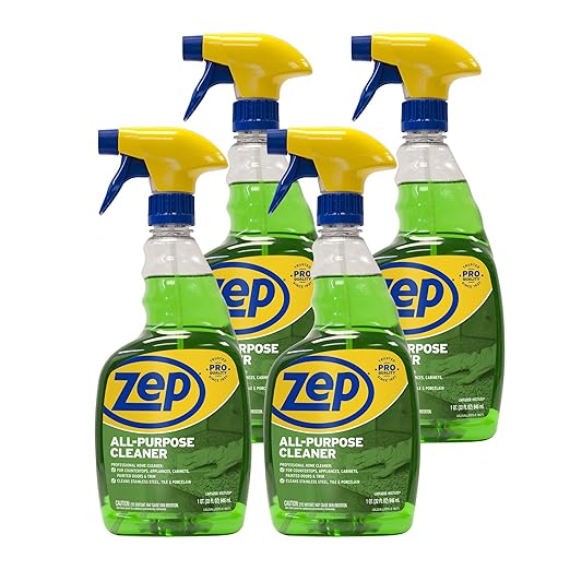 Zep All-Purpose Cleaner - 32 oz (Pack of 4) ZUALL324- designed to tackle tough grease dirt and grime throughout your home