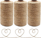 Anvin 984 Feet Cotton Twine Natural Jute Twine Packing Twines Bakers Twine Kraft Twine Wrapping Butchers Baking Arts and Crafts Gardening(Pack of 3, 10 Ply 2mm Thick)