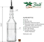 Large Clear Decorative Glass Bottle with Spout and Cork, 32oz, 1 Bottle - Design: VINO (3in X 11.9in)