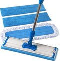 Zflow 18" Professional Microfiber Mop - Commercial Stainless Steel Handle with Microfiber Dust Pad + 3 Wet Pads